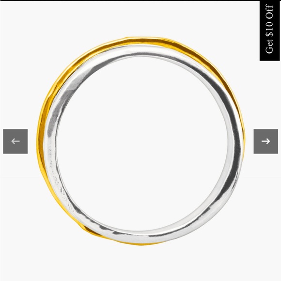 Float On Spinner Ring, Two-Tone sizes 5-11 available. - Picture 4 of 7